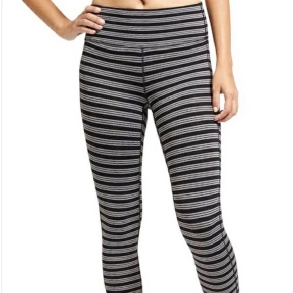 Athleta Chaturanga Striped Capri Crop Leggings‎ M - Picture 1 of 7